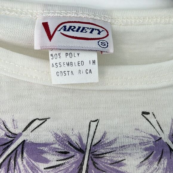 VINTAGE FEATHER PRINT BEADED TOP SMALL - Picture 3 of 9